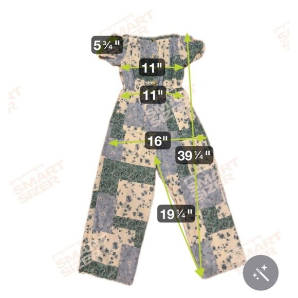 Urban Kids Med Patchwork Floral Jumpsuit With Button Front & Ruffled Sleeves - Picture 6 of 7